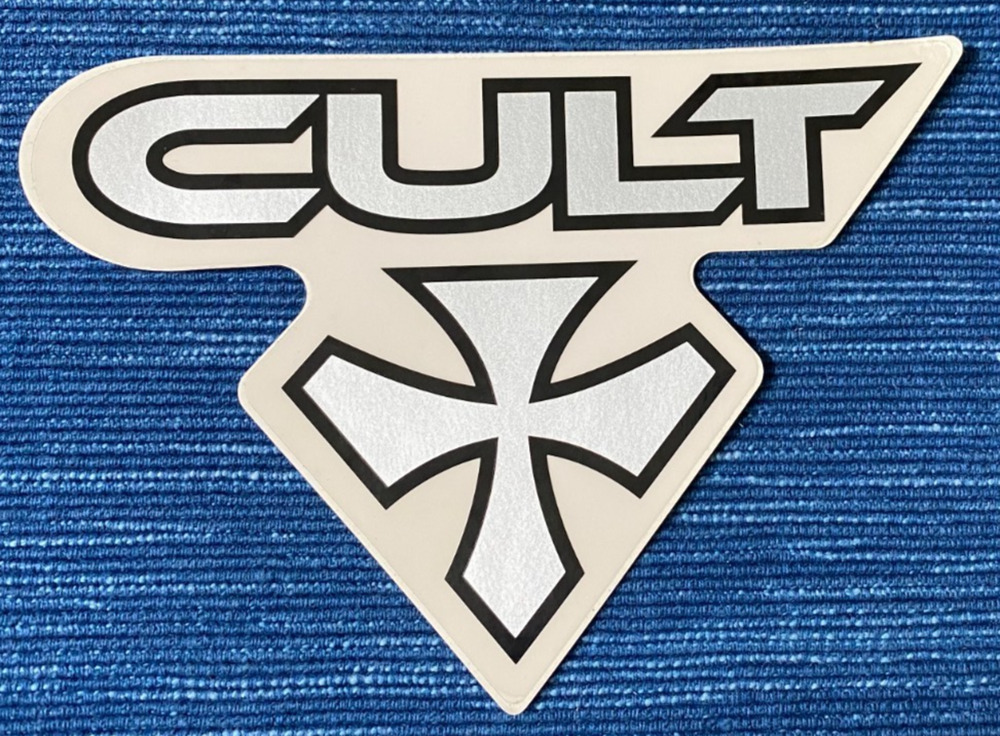 Cult Surfboards Clothing Silver Clear Vintage Surfing Sticker 20B